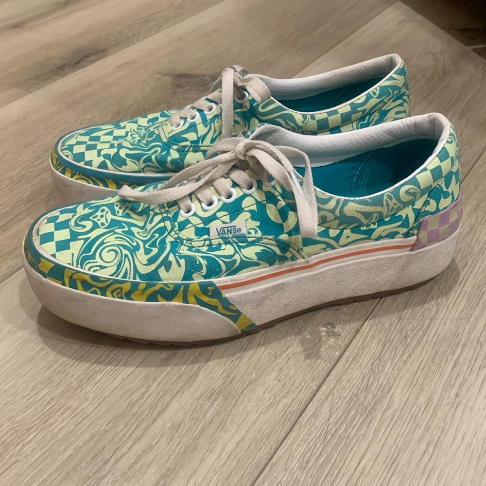 Vans Era Stacked Platform Low Top Blue, size 9 women’s